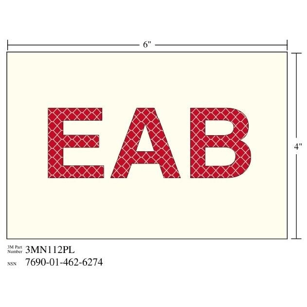 3M(TM) Photoluminescent Film 6900, Shipboard Sign 3MN112PL, 6 in x 4 in, EAB, 10/pkg