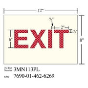 3M(TM) Photoluminescent Film 6900, Shipboard Sign 3MN113PL, 12 in x 8 in, EXIT, 10/pkg