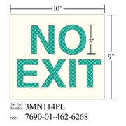 3M(TM) Photoluminescent Film 6900, Shipboard Sign 3MN114PL, 10 in x 9 in, NO EXIT, 10/pkg