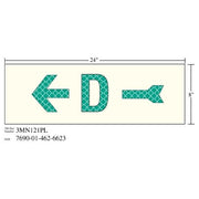 3M(TM) Photoluminescent Film 6900, Shipboard Sign 3MN121PL, 24 in x 8 in, D W/LEFT ARW, 10/pkg