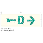 3M(TM) Photoluminescent Film 6900, Shipboard Sign 3MN124PL, 24 in x 8 in, D W/RGT ARW, 10/pkg