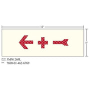 3M(TM) Photoluminescent Film 6900, Shipboard Sign 3MN126PL, 12 in x 4 in, + W/ARROW, 10/pkg