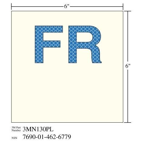 3M(TM) Photoluminescent Film 6900, Shipboard Sign 3MN130PL, 6 in x 6 in, "FR", 10/pkg