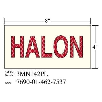 3M(TM) Photoluminescent Film 6900, Shipboard Sign 3MN142PL, 8 in x 4 in, HALON, 10/pkg