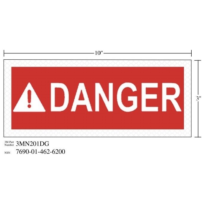 3M(TM) Diamond Grade(TM) Safety Sign 3MN201DG "DANGER", 10 in x 3 in, 10 per package