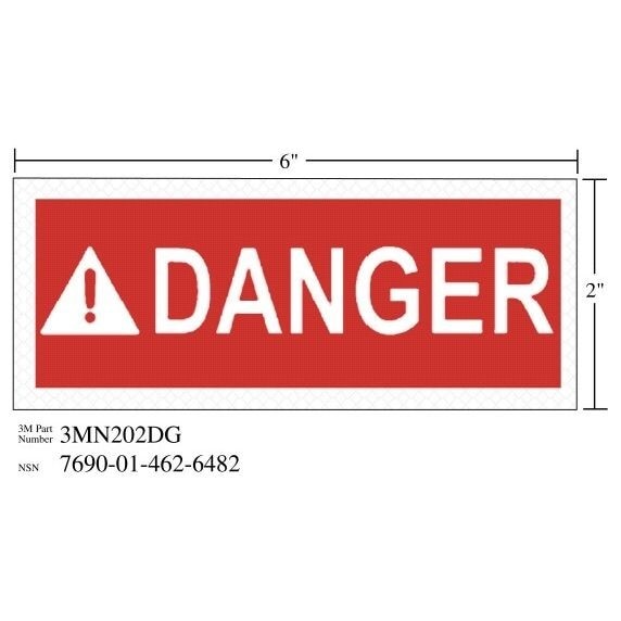 3M(TM) Diamond Grade(TM) Safety Sign 3MN201DG "DANGER", 6 in x 2 in, 10 per package