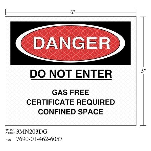 3M(TM) Diamond Grade(TM) Safety Sign 3MN203DG "DANGER SPACE", 6 in x 5 in, 10 per package