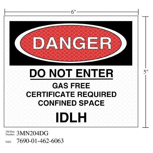 3M(TM) Diamond Grade(TM) Safety Sign 3MN204DG "DANGER IDHL", 6 in x 5 in, 10 per package