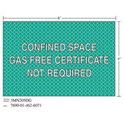3M(TM) Diamond Grade(TM) Safety Sign 3MN205DG "GAS FREE SPACE", 6 in x 4 in, 10 per package