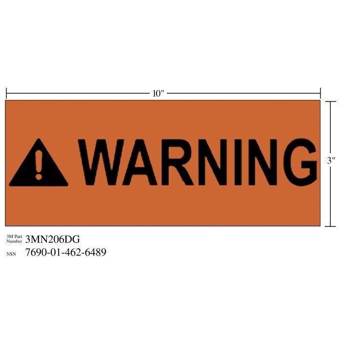 3M(TM) Diamond Grade(TM) Safety Sign 3MN206DG "WARNING", 10 in x 3 in, 10 per package
