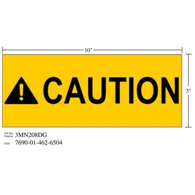 3M(TM) Diamond Grade(TM) Safety Sign 3MN208DG "CAUTION", 10 in x 3 in, 10 per package