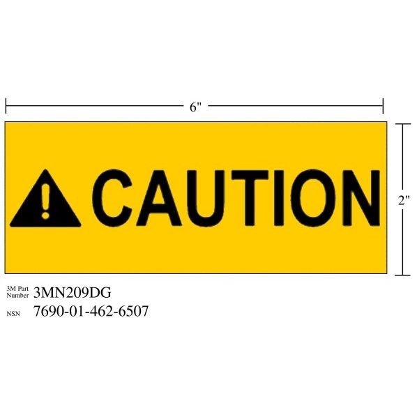 3M(TM) Diamond Grade(TM) Safety Sign 3MN209DG "CAUTION", 6 in x 2 in, 10 per package
