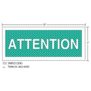 3M(TM) Diamond Grade(TM) Safety Sign 3MN212DG "ATTENTION", 10 in x 3 in, 10 per package