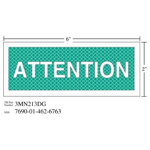 3M(TM) Diamond Grade(TM) Safety Sign 3MN213DG "ATTENTION", 6 in x 2 in, 10 per package