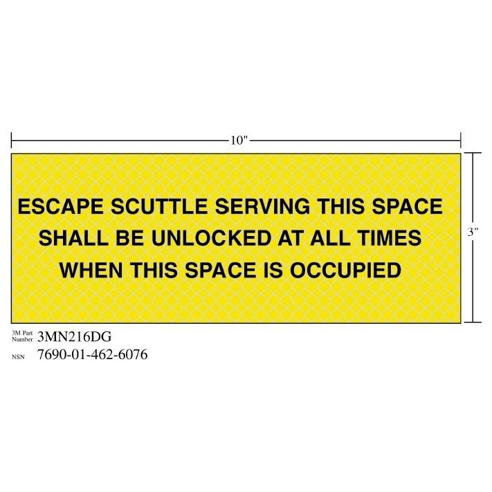 3M(TM) Diamond Grade(TM) Safety Sign 3MN216DG "ESCAPE OCCUPIED", 10 in x 3 in, 10 per package
