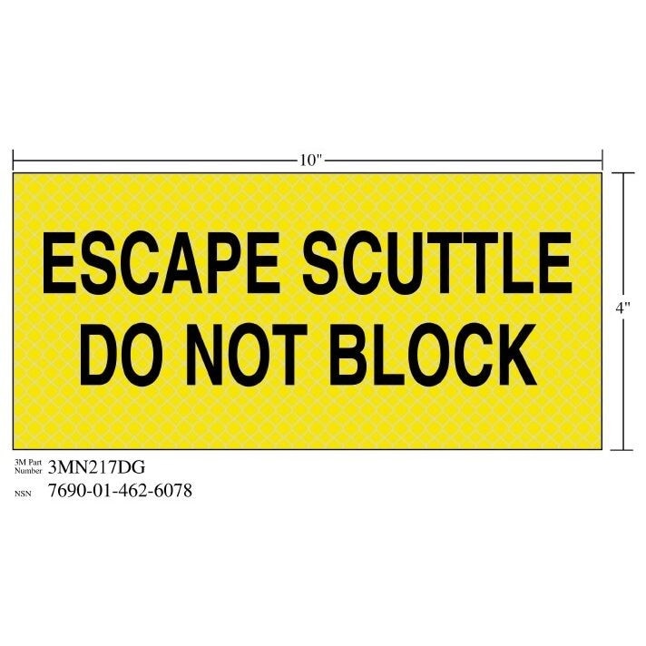 3M(TM) Diamond Grade(TM) Safety Sign 3MN217DG "ESCAPE BLOCK", 10 in x 4 in, 10 per package