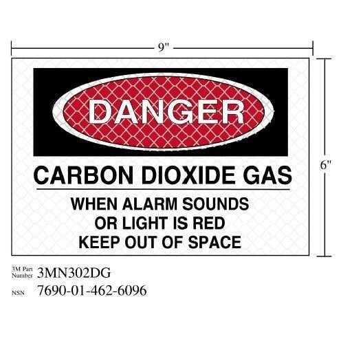 3M(TM) Diamond Grade(TM) Fire Fighting Sign 3MN302DG "DANGER SPACE", 9 in x 6 in, 10 per package