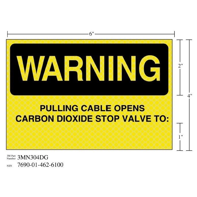 3M(TM) Diamond Grade(TM) Fire Fighting Sign 3MN304DG "WARNING VALVE", 6 in x 4 in, 10 per package