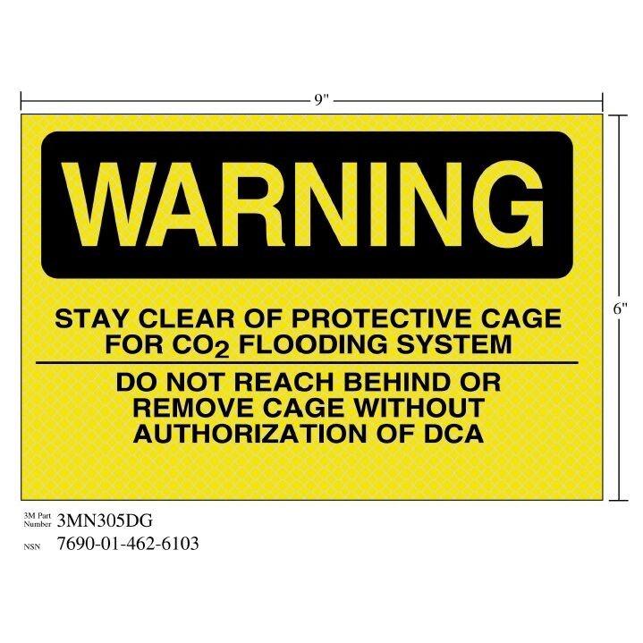 3M(TM) Diamond Grade(TM) Fire Fighting Sign 3MN305DG "WARNING DCA", 9 in x 6 in, 10 per package