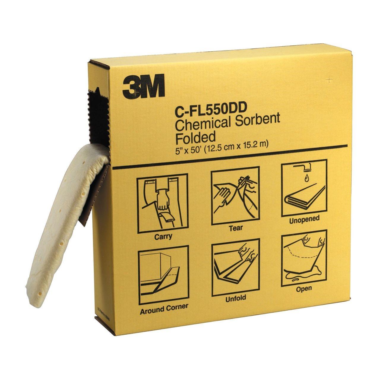 3M(TM) Chemical Sorbent Folded C-FL550DD/P-F2001, Environmental Safety Product, High Capacity, 3 bx/cs