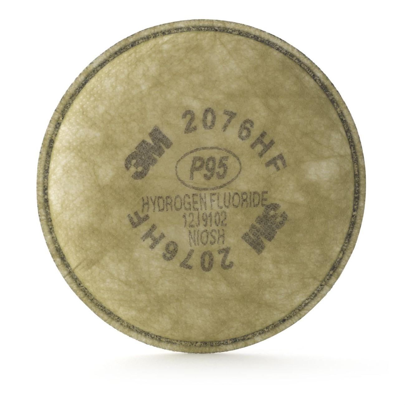 3M(TM) Particulate Cartridge 2076HF, Hydrogen Fluoride/P95 Respiratory Protection, with Nuisance Level Acid Gas Relief 100/cs