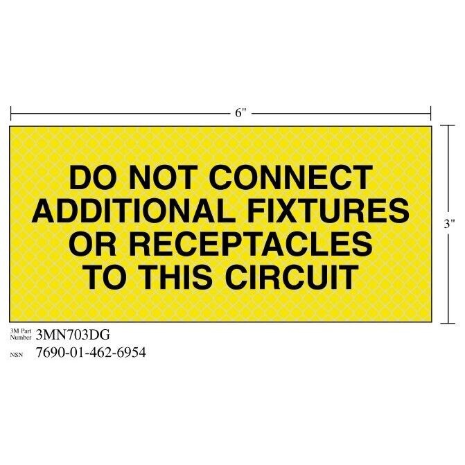 3M(TM) Diamond Grade(TM) Electrical Sign 3MN703DG "DO CIRCUIT", 7 in x 3 in, 10 per package