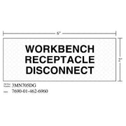 3M(TM) Diamond Grade(TM) Electrical Sign 3MN705DG "WRKBNCH DISCONECT", 5 in x 2 in, 10 per package