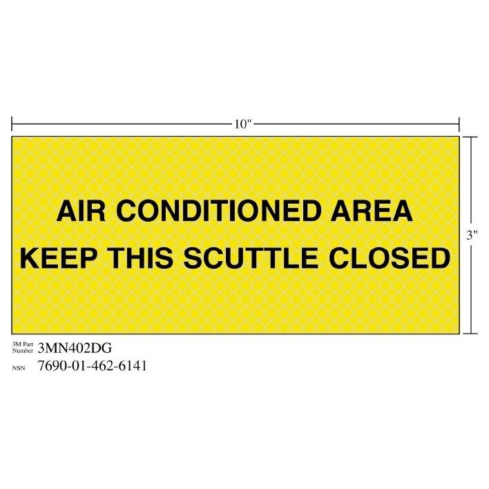 3M(TM) Diamond Grade(TM) Ventilation Sign 3MN402DG "AIR SCUT CLOS", 10 in x 3 in, 10 per package