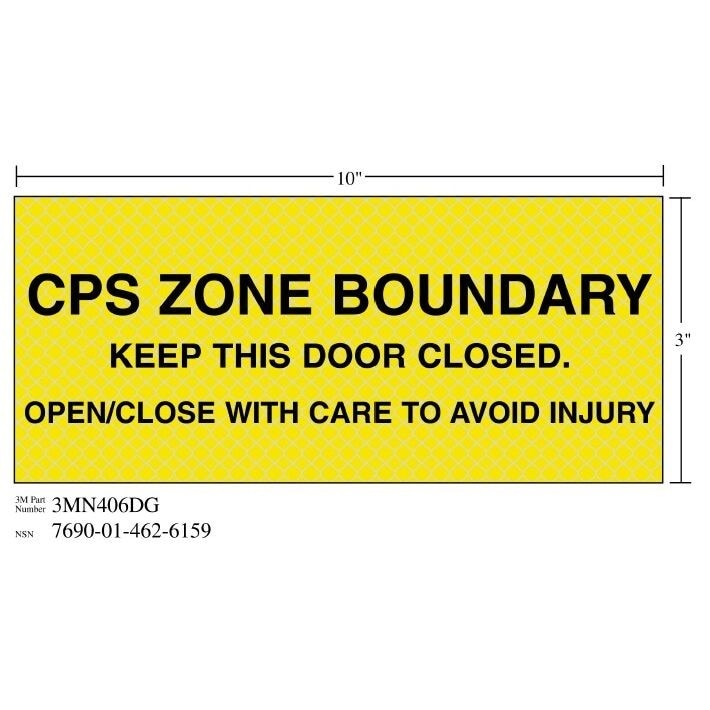 3M(TM) Diamond Grade(TM) Ventilation Sign 3MN406DG "CPS INJURY", 10 in x 3 in, 10 per package