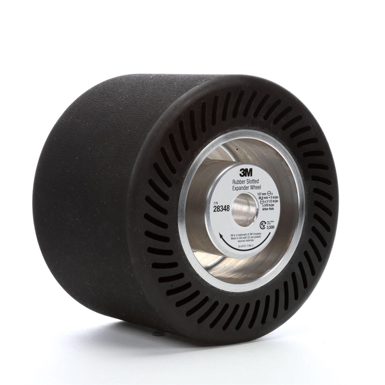 3M(TM) Rubber Slotted Expander Wheel 28348, 5 in x 3-1/2 in 5/8 in Arbor Hole, 1 per case