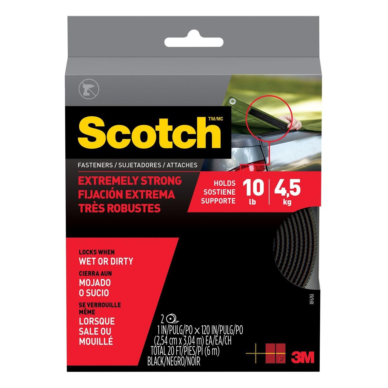 Scotch(TM) Extreme Fasteners RF6761, 1 in x 10 ft (25,4 mm x 3,04 m) Black 1 Set of Strips