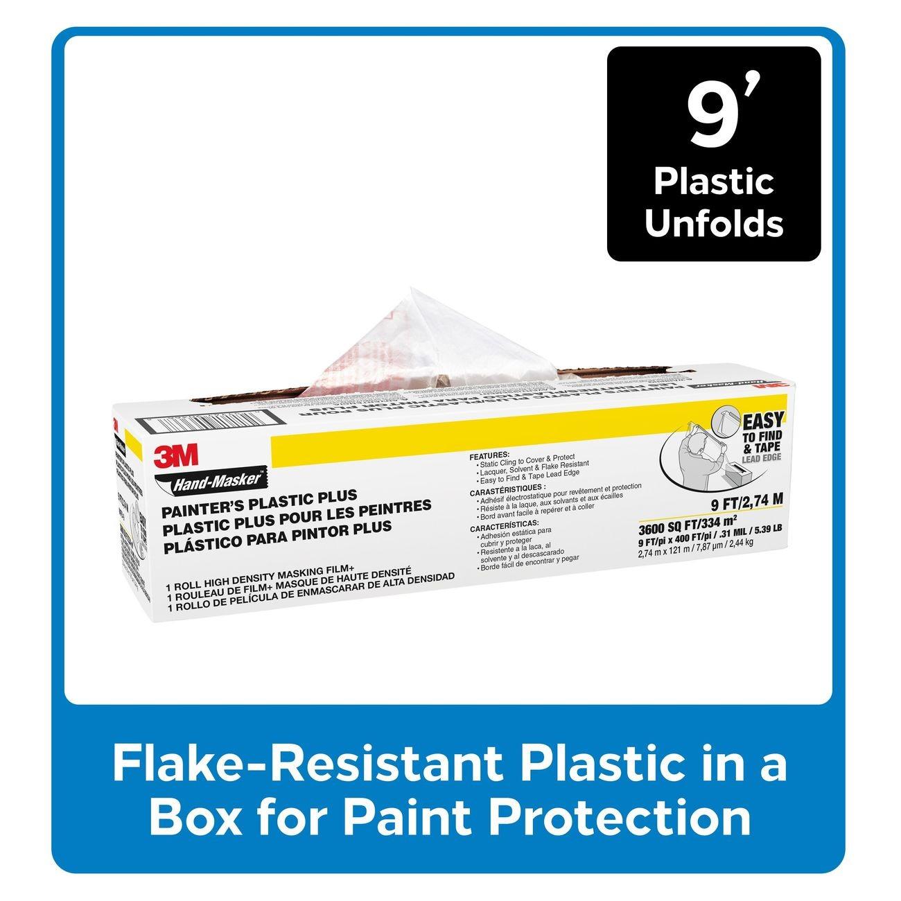 3M(TM) Hand-Masker(TM) PAINTER'S PLASTIC PLUS MFB-9, 9 ft x 400 ft (2,74 m x 121 m)