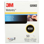 3M™ Wetordry™ Abrasive Sheet 413Q, 02002, 400, 9 in x 11 in, 50 sheets per carton, 5 cartons per case