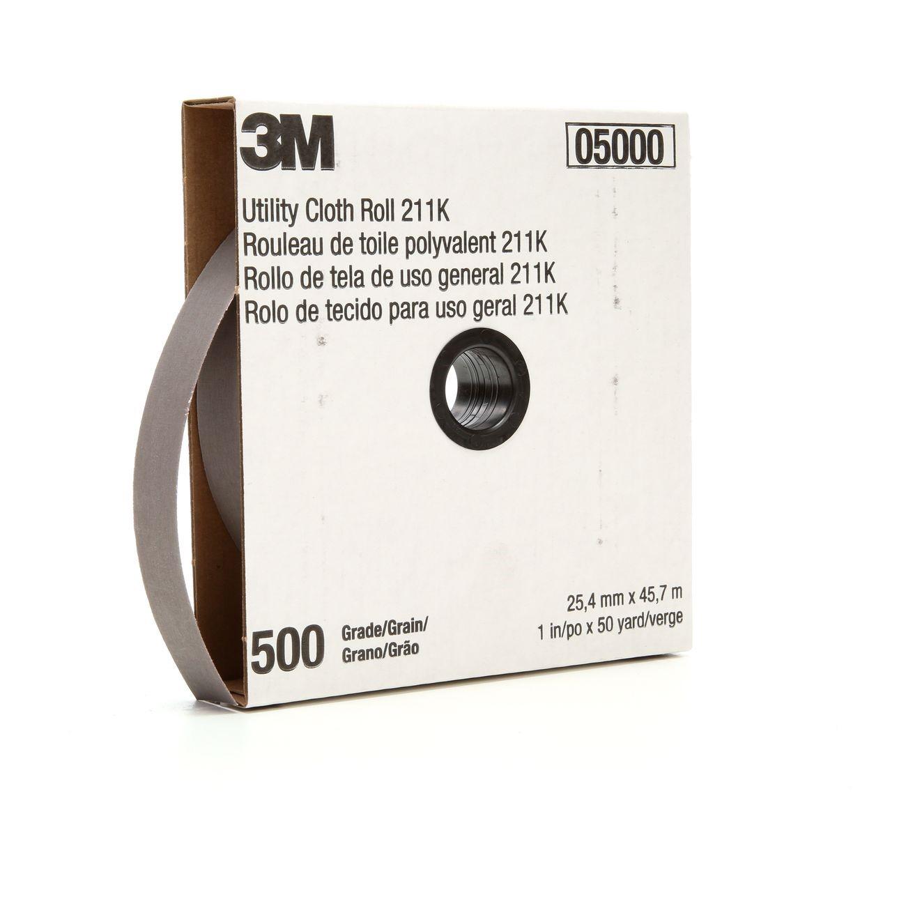 3M(TM) Utility Cloth Roll 211K, 1-1/2 in x 50 yd 500 J-weight, 5 per case
