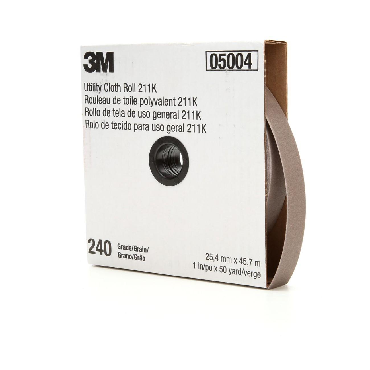 3M(TM) Utility Cloth Roll 211K, 1-1/2 in x 50 yd 240 J-weight, 5 per case