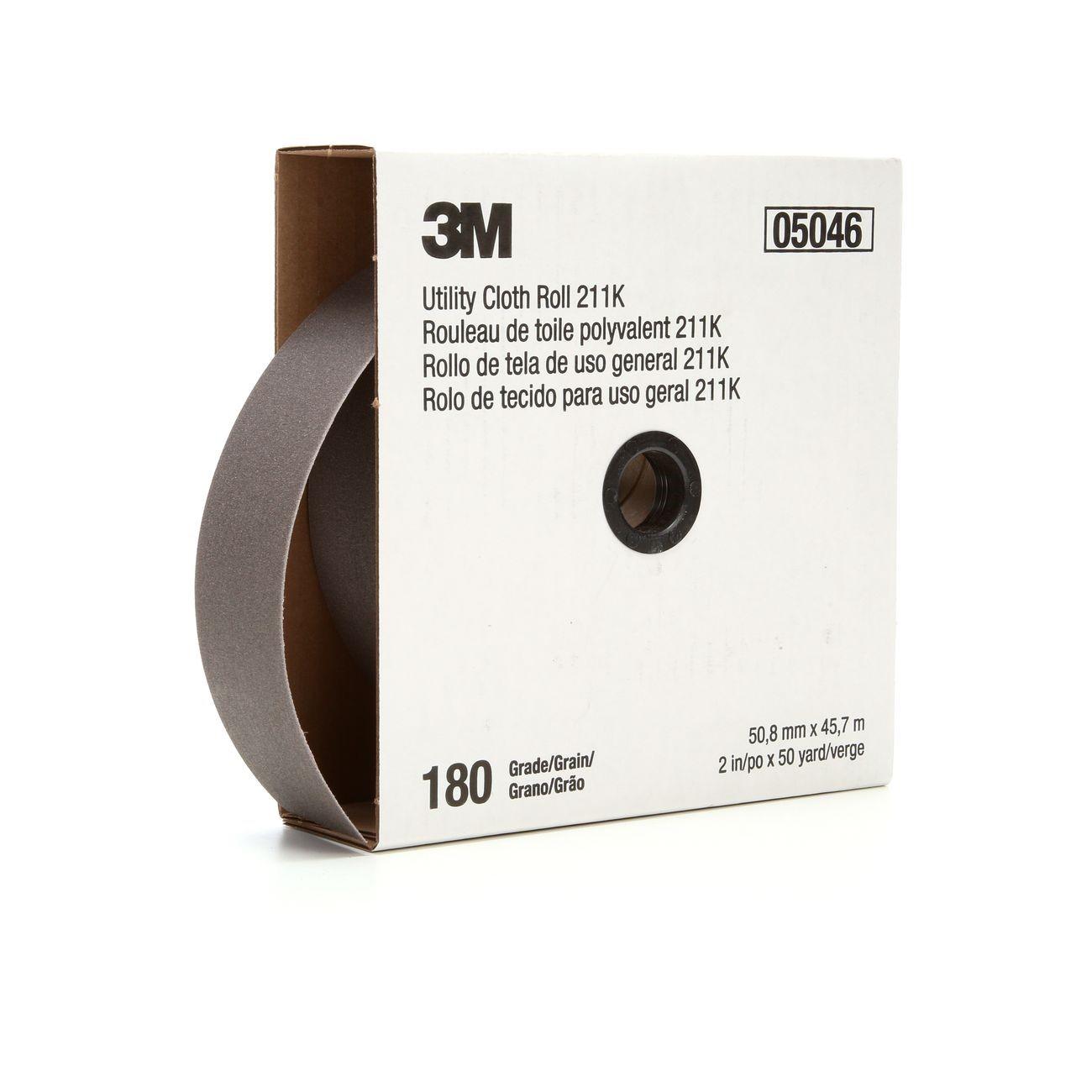 3M(TM) Utility Cloth Roll 211K, 1-1/2 in x 50 yd 180 J-weight, 5 per case