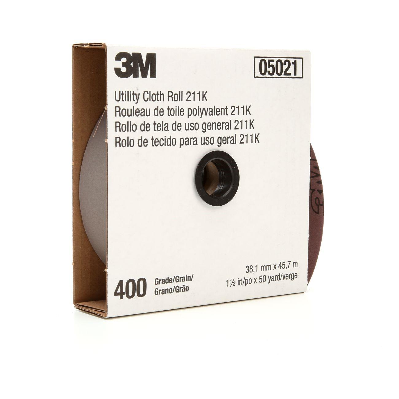 3M Utility Cloth Roll 211K, 2 in x 50 yd 400 J-weight, 5 per case