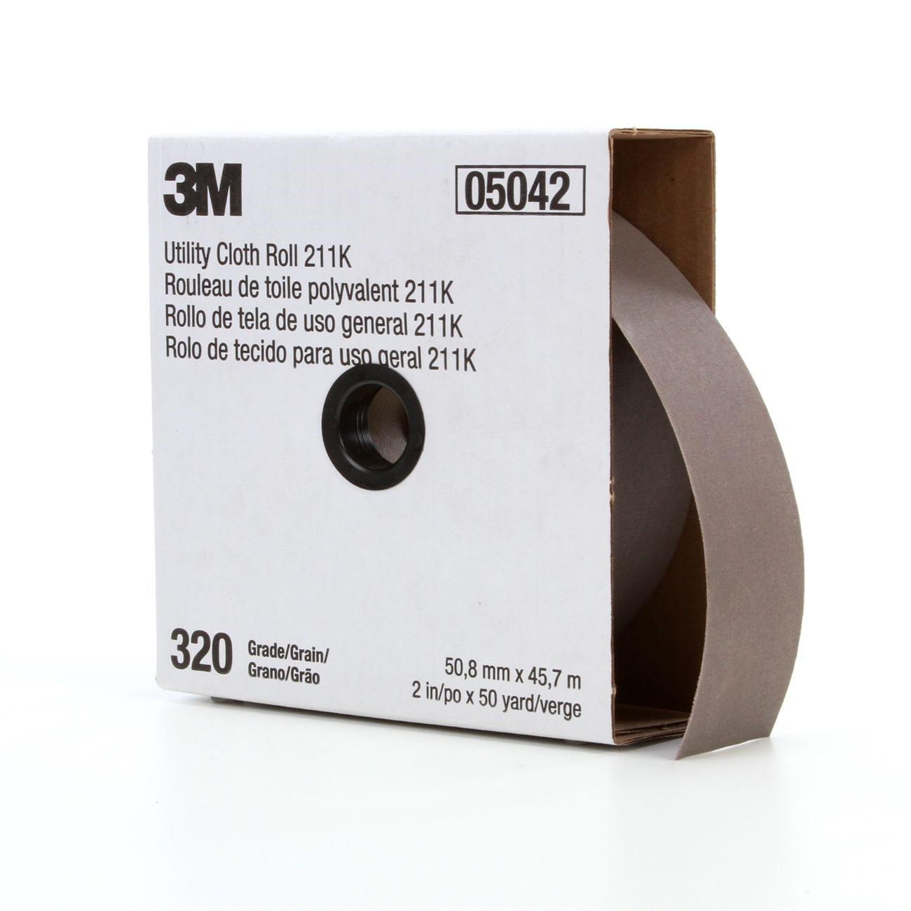 3M(TM) Utility Cloth Roll 211K, 2 in x 50 yd 320 J-weight, 5 per case