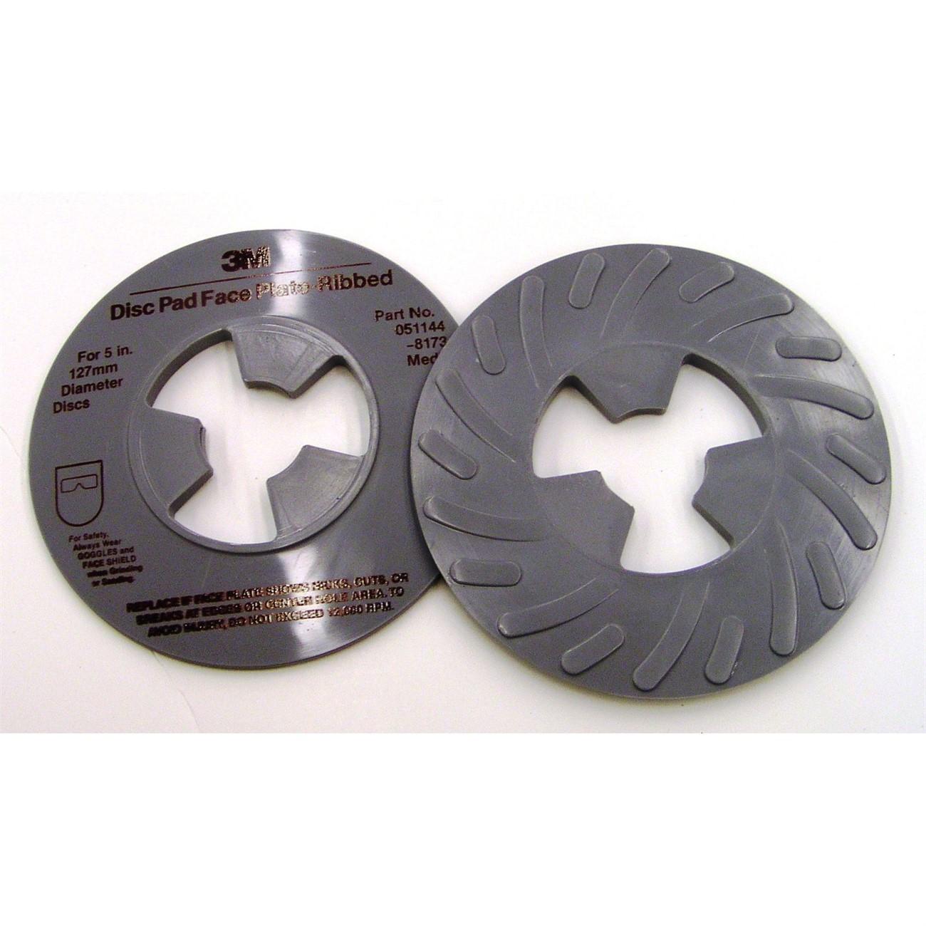 3M(TM) Disc Pad Face Plate Ribbed 81734, 5 in Medium Gray, 10 per case