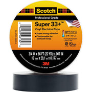 Scotch(R) Super 33+(TM) Vinyl Electrical Tape, 3/4 in x 36 yd (19 mm x 32,9 m), Utility Pack, 48 per case