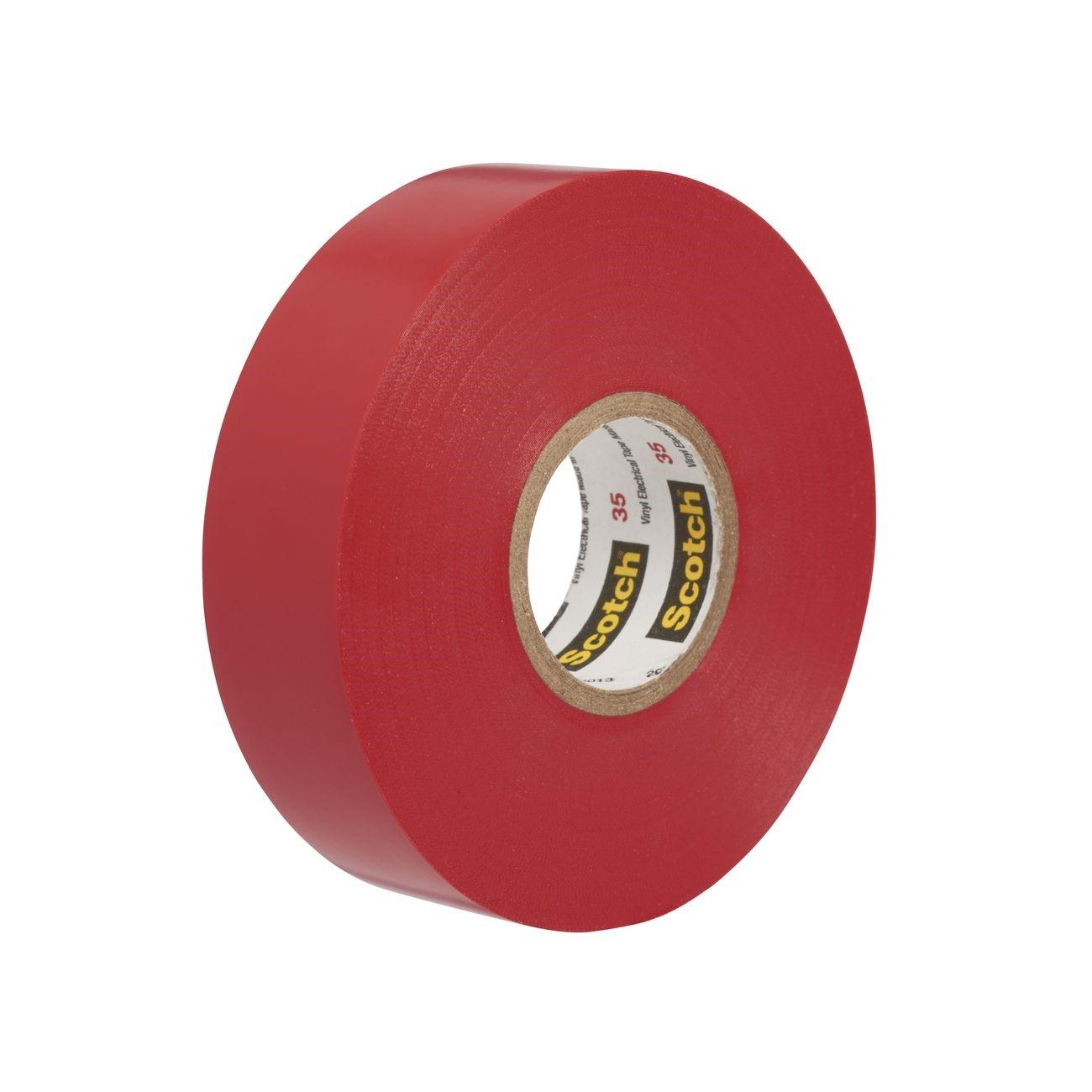 Electrical Tape, Scotch Vinyl Electrical Color Coding Tape 35-Red-1/2, 1/2 in x 20 ft (13 mm x 6,1 m), 100 per case
