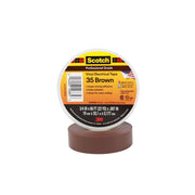Electrical Tape, Scotch Vinyl Electrical Color Coding Tape 35-Brown-3/4, 3/4 in x 66 ft (19 mm x 20,1 m), 100 per case