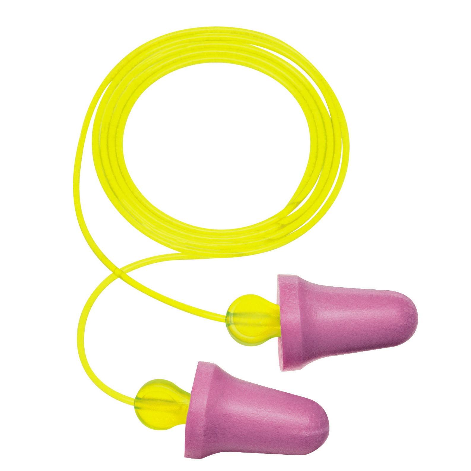 3M Push-to-Fit Earplugs, Type: No-Touch, Corded Hearing Conservation Model: P2001, Packaging Qty: 100 pair per box - 4 boxes per case
