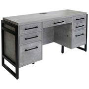 OfficeSource Artisan Knee Space Storage Credenza - Cement