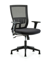 Modern Oxford Mesh Back Chair with Standard Adjustable Arms & Stationary Glides