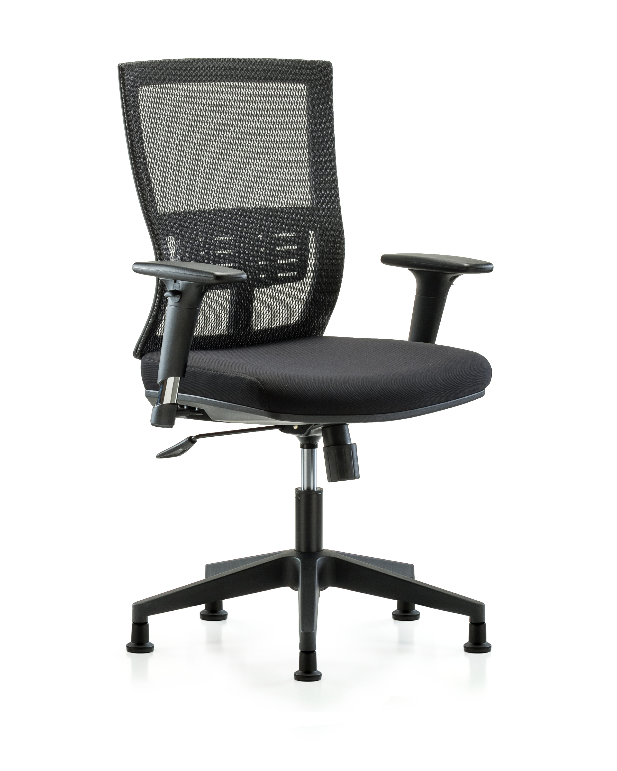 Modern Oxford Mesh Back Chair with Standard Adjustable Arms & Stationary Glides