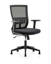 Modern Oxford Mesh Back Chair with 3D Adjustable Arms & Stationary Glides