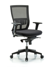 Modern Oxford Mesh Back Chair with Knee-Bend Control, Standard Adjustable Arms, & Casters