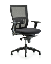 Modern Oxford Mesh Back Chair with Knee-Bend Control, Standard Adjustable Arms, & Stationary Glides