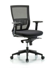Modern Oxford Mesh Back Chair with Knee-Bend Control, 3D Adjustable Arms, & Casters